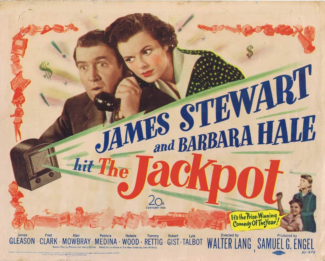 JACKPOT Vintage Title Lobby Card James Stewart Barbara Hale James Gleason