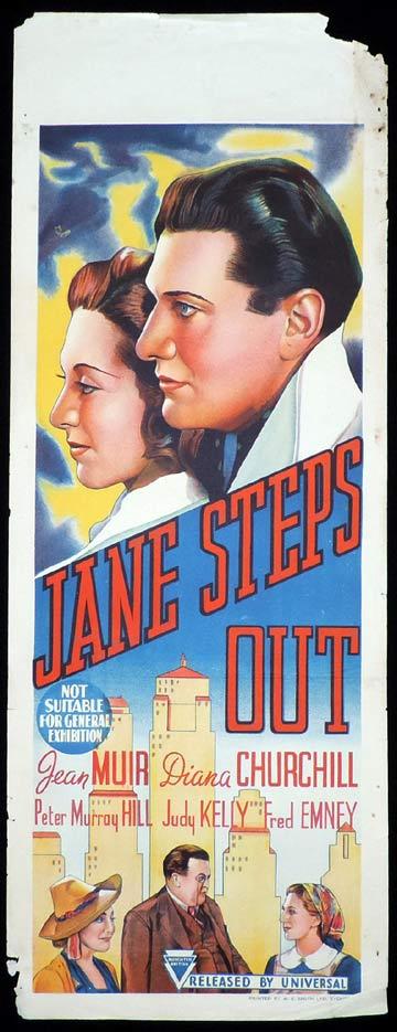 JANE STEPS OUT Long Daybill Movie poster 1938 Diana Churchill