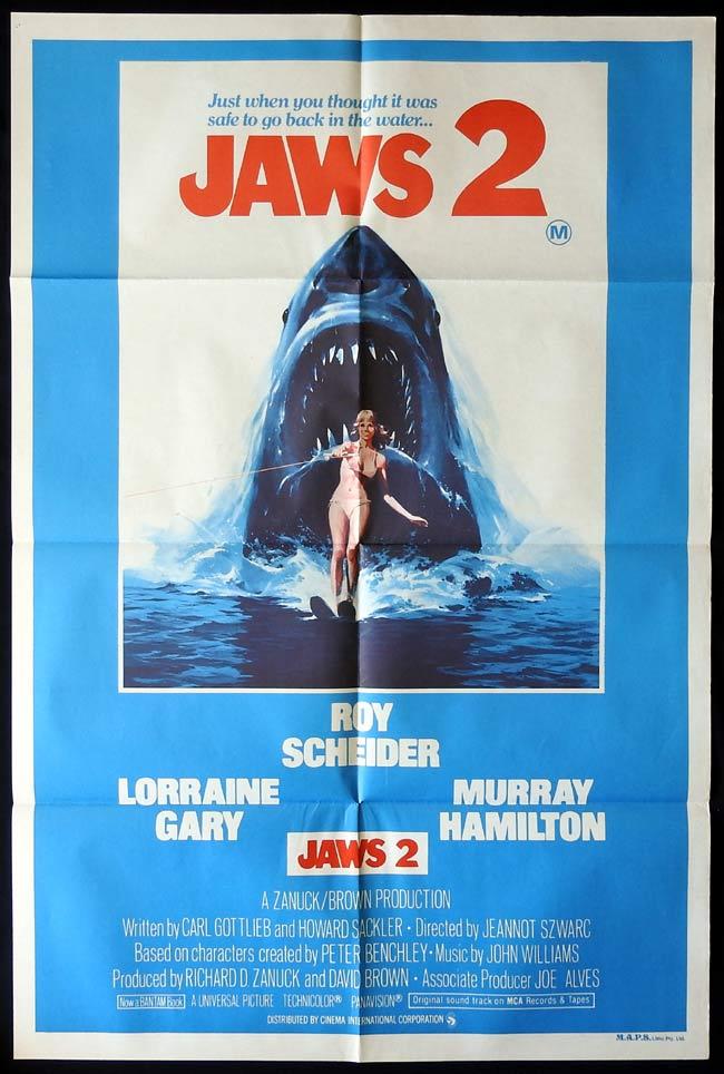 JAWS 2 One sheet Movie Poster SHARK Roy Scheider