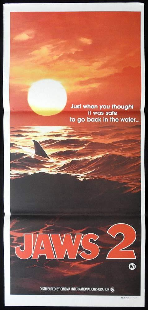 JAWS 2 Original Advance Daybill Movie poster Sunset