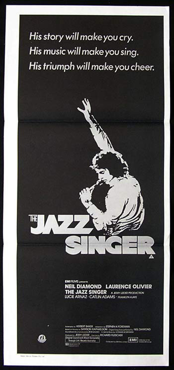THE JAZZ SINGER Original Daybill Movie Poster Neil Diamond