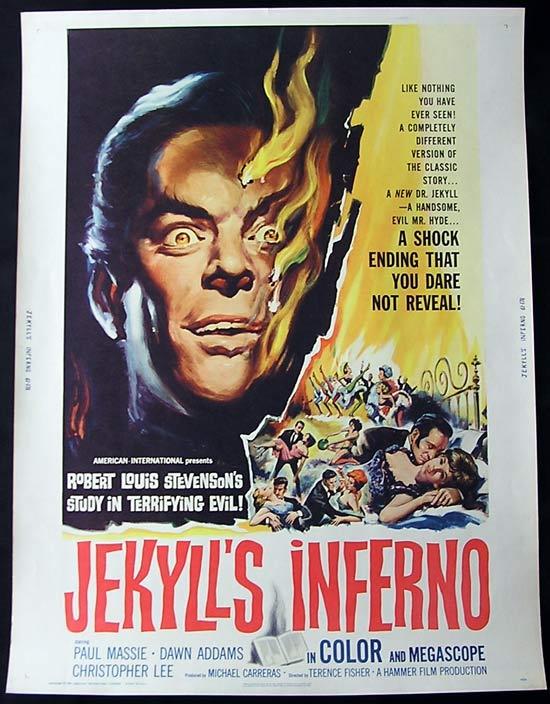 JEKYLL’S INFERNO ’61 Christopher Lee HAMMER Rare 30 x 40poster