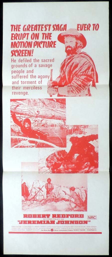 JEREMIAH JOHNSON Original Daybill Movie poster Robert Redford