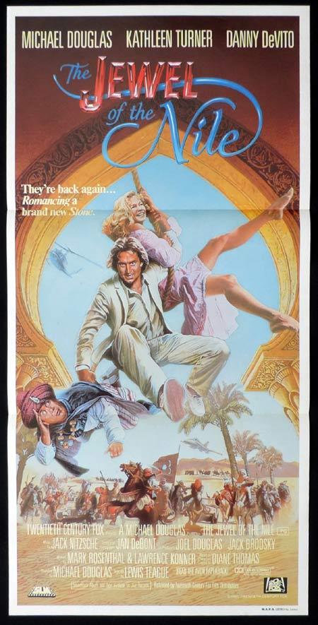 JEWEL OF THE NILE Original Daybill Movie Poster Kathleen Turner Michael Douglas