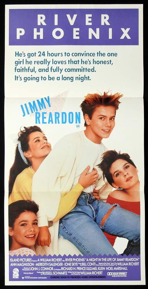 A NIGHT IN THE LIFE OF JIMMY REARDON Original daybill Movie poster River Phoenix