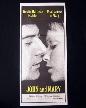 JOHN AND MARY-Dustin Hoffman-Mia Farrow-orig poster