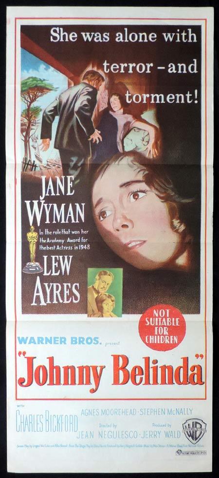 JOHNNY BELINDA Original Daybill Movie Poster Jane Wyman Lew Ayres