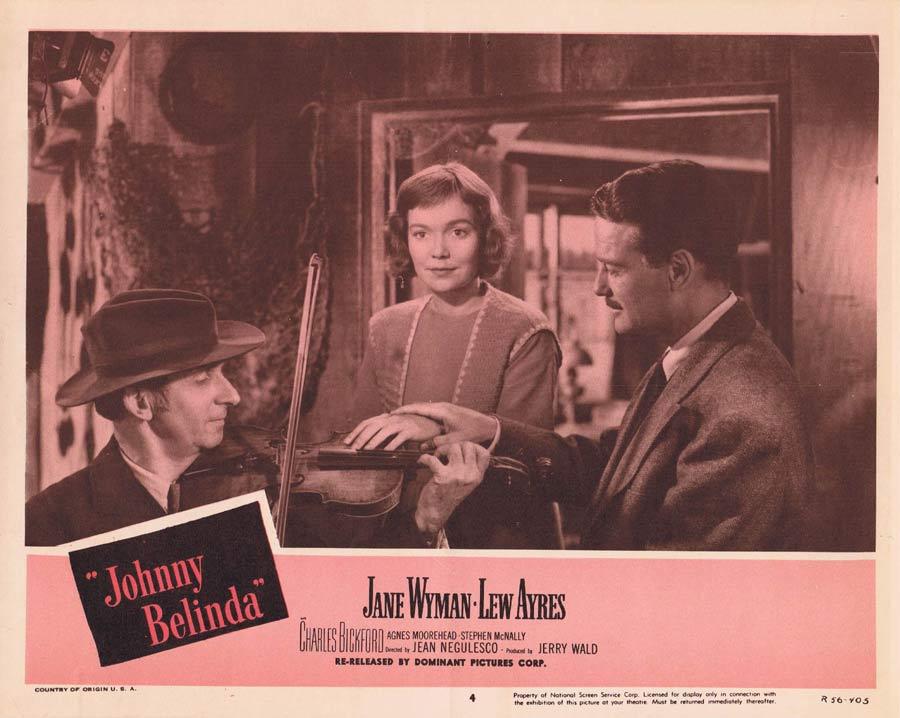 JOHNNY BELINDA Vintage Lobby Card 4 1956r Jane Wyman Lew Ayres