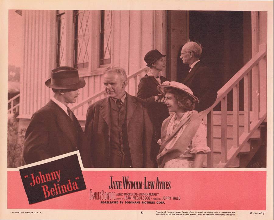 JOHNNY BELINDA Vintage Lobby Card 5 1956r Jane Wyman Lew Ayres