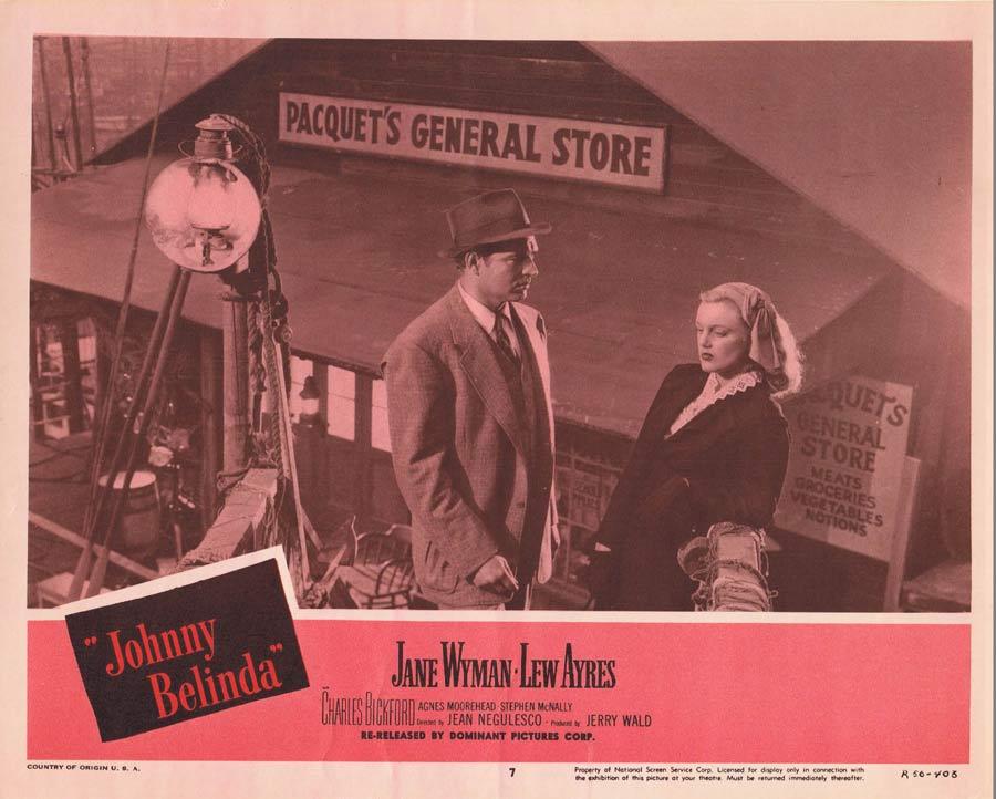 JOHNNY BELINDA Vintage Lobby Card 7 1956r Jane Wyman Lew Ayres
