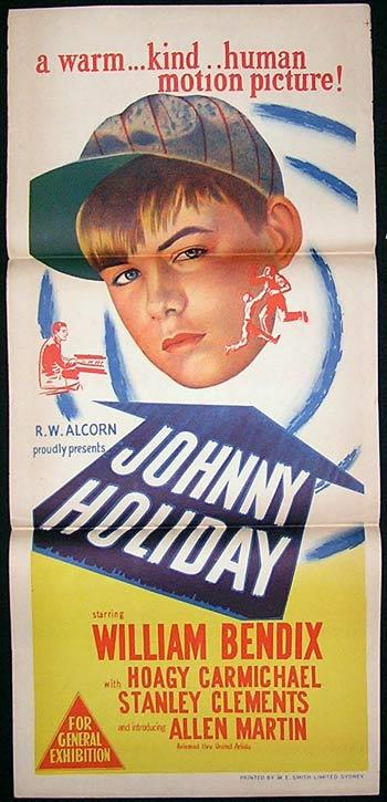 JOHNNY HOLIDAY Original Daybill Movie Poster Anne Baxter Steve Forrest