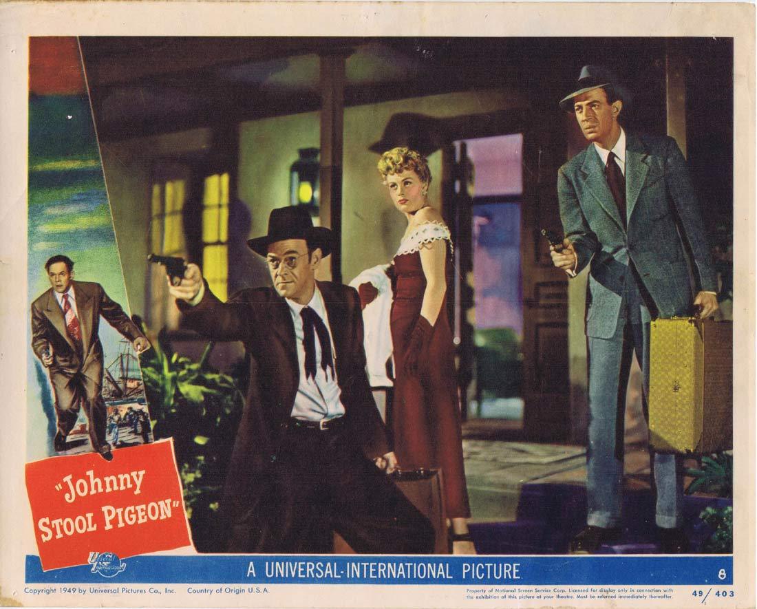 JOHNNY STOOL PIGEON Original Lobby card William Castle Film Noir