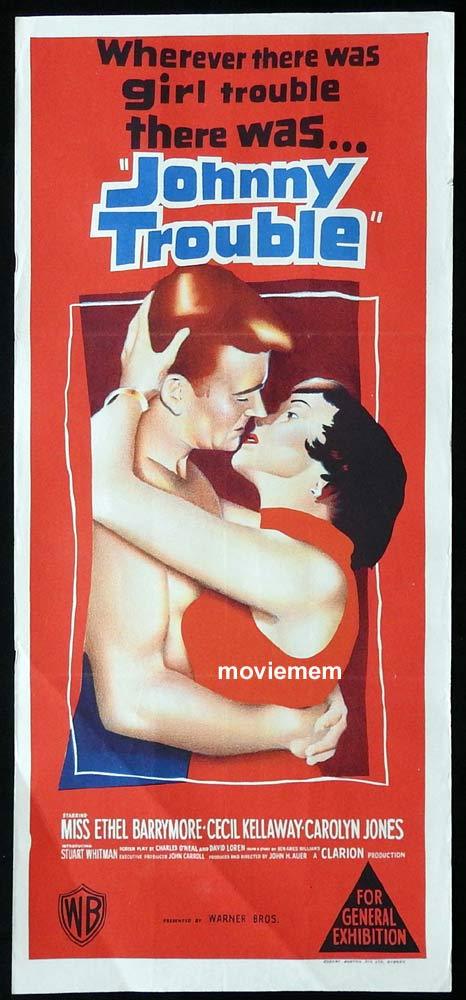 JOHNNY TROUBLE Original Daybill Movie Poster Ethel Barrymore Cecil Kellaway