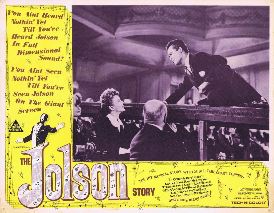 THE JOLSON STORY Original Lobby Card 2 LARRY PARKS as AL JOLSON Evelyn Keyes