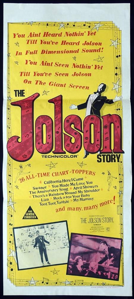 THE JOLSON STORY Original daybill Movie Poster 1960sr