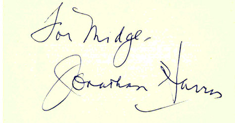 JONATHAN HARRIS aka DR SMITH Autographed on Index Card Lost in Space 2