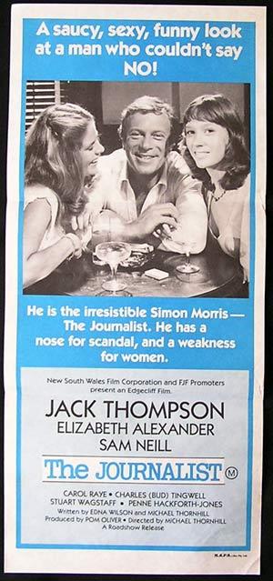 THE JOURNALIST Movie Poster 1979 Jack Thompson Australian Daybill