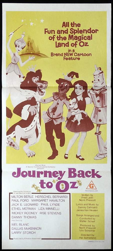 JOURNEY BACK TO OZ Original Daybill Movie poster Wizard of Oz