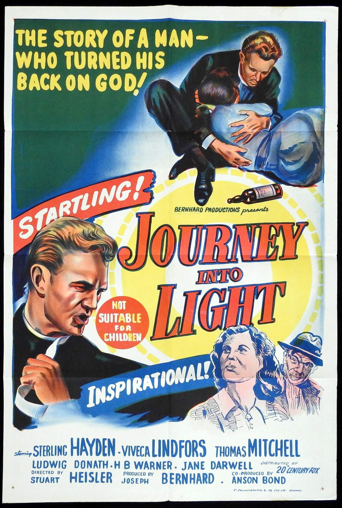 JOURNEY INTO LIGHT Original One sheet Movie poster Sterling Hayden