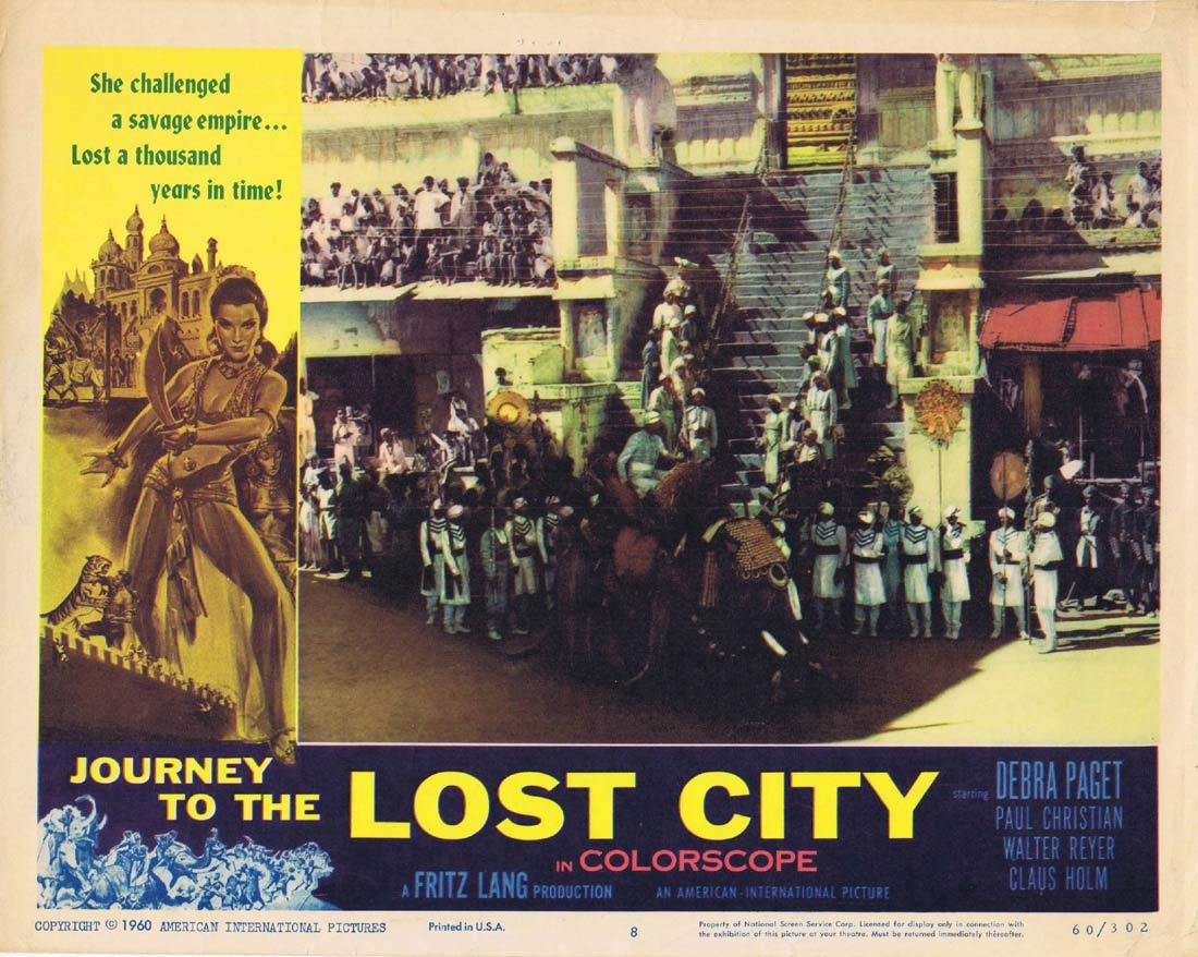 JOURNEY TO THE LOST CITY Lobby card 8 Fritz Lang Debra Paget