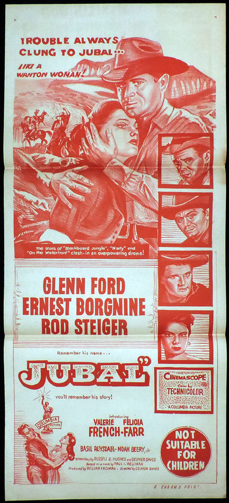 JUBAL Australian Daybill Movie poster Glenn Ford Rod Steiger