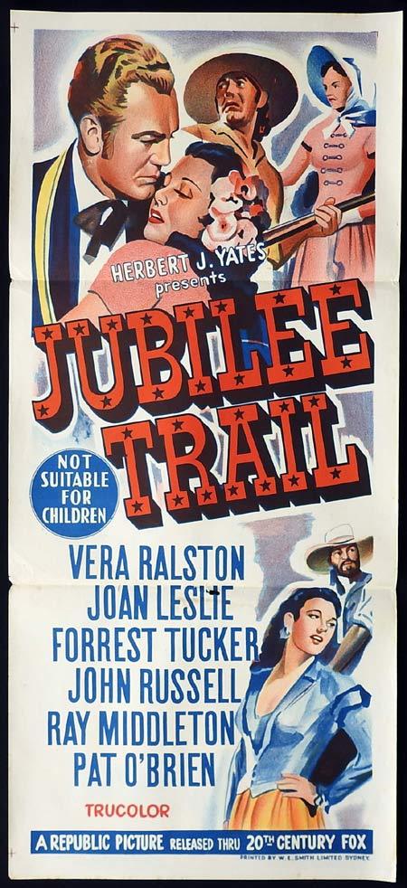 JUBILEE TRAIL Original Daybill Movie Poster Vera Ralston Joan Leslie Forrest Tucker