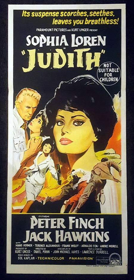 JUDITH Daybill Movie Poster Charles Peter Finch Sophia Loren