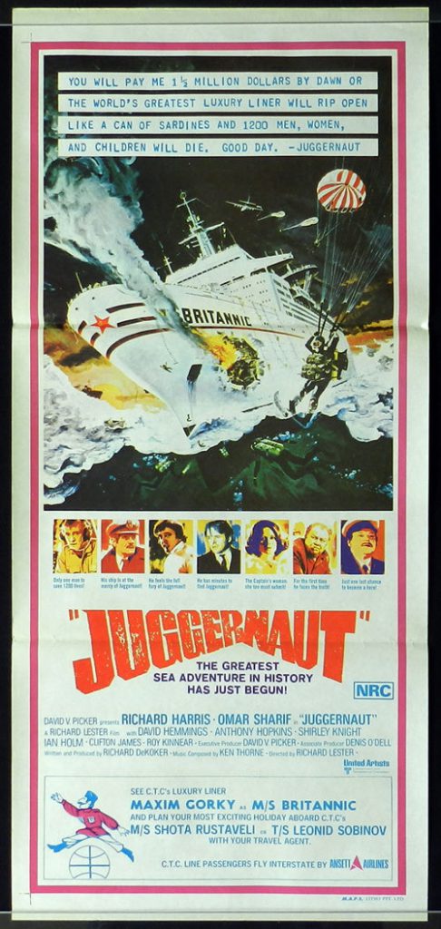 JUGGERNAUT 1974 Australian Daybill Movie poster Luxury Liner Richard ...