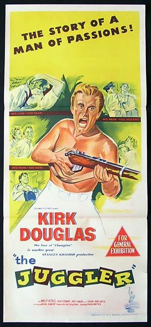 THE JUGGLER Kirk Douglas daybill Movie poster