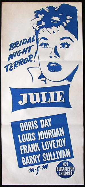 JULIE ’56-Doris Day-Jourdan-Lovejoy RARE poster