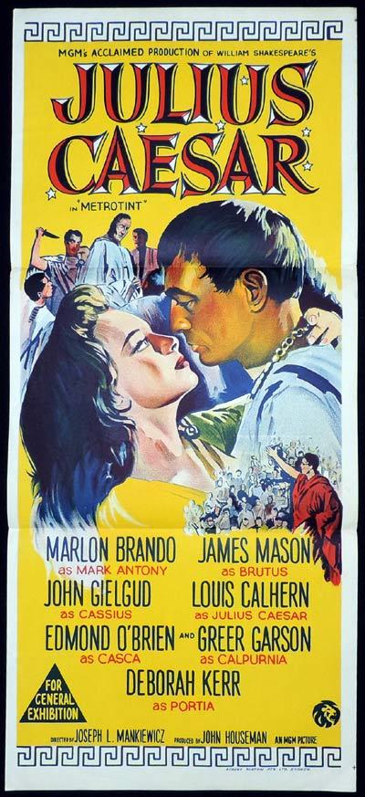JULIUS CAESAR Original 1960sr Daybill Movie Poster Marlon Brando