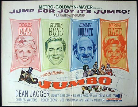 JUMBO ’62-Doris Day-Durante US HALF SHEET poster