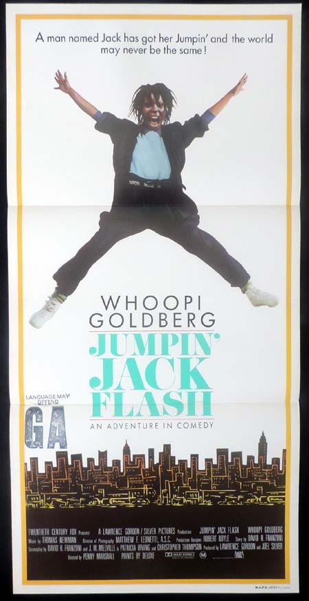 JUMPIN JACK FLASH Whoopi Goldberg Daybill Movie poster