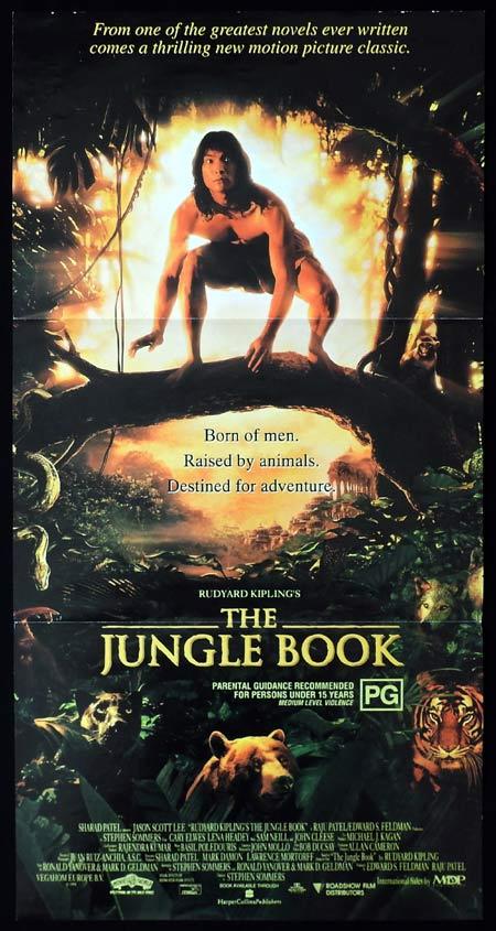 THE JUNGLE BOOK Original Daybill Movie Poster Jason Scott Lee Kipling