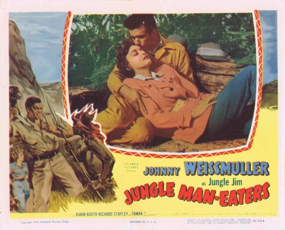 JUNGLE MAN EATERS Lobby Card 2 Johnny Weissmuller as Jungle Jim