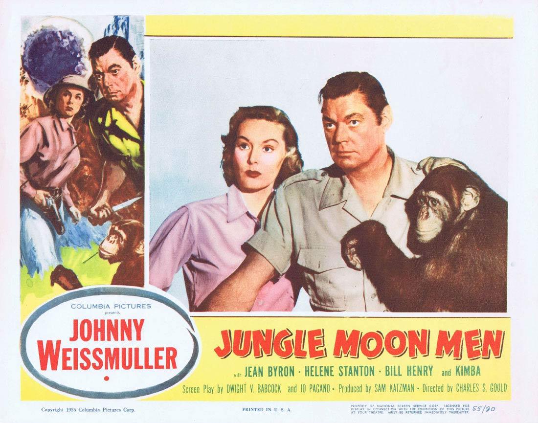 JUNGLE MOON MEN 1955 Lobby Card 3 Jungle Jim Johnny Weissmuller