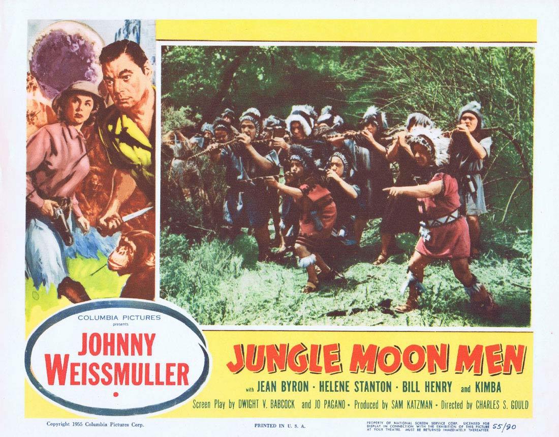 JUNGLE MOON MEN 1955 Lobby Card 4 Jungle Jim Johnny Weissmuller