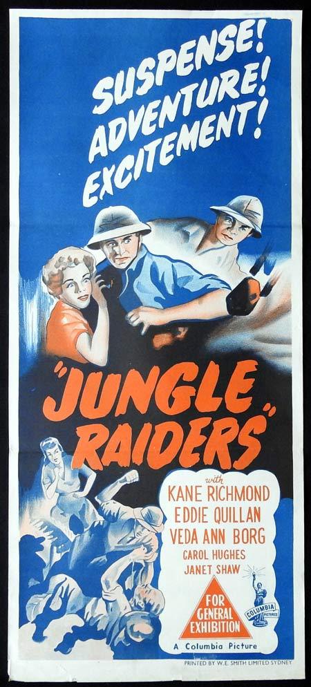 JUNGLE RAIDERS Original Daybill Movie Poster Columbia Serial Kane Richmond