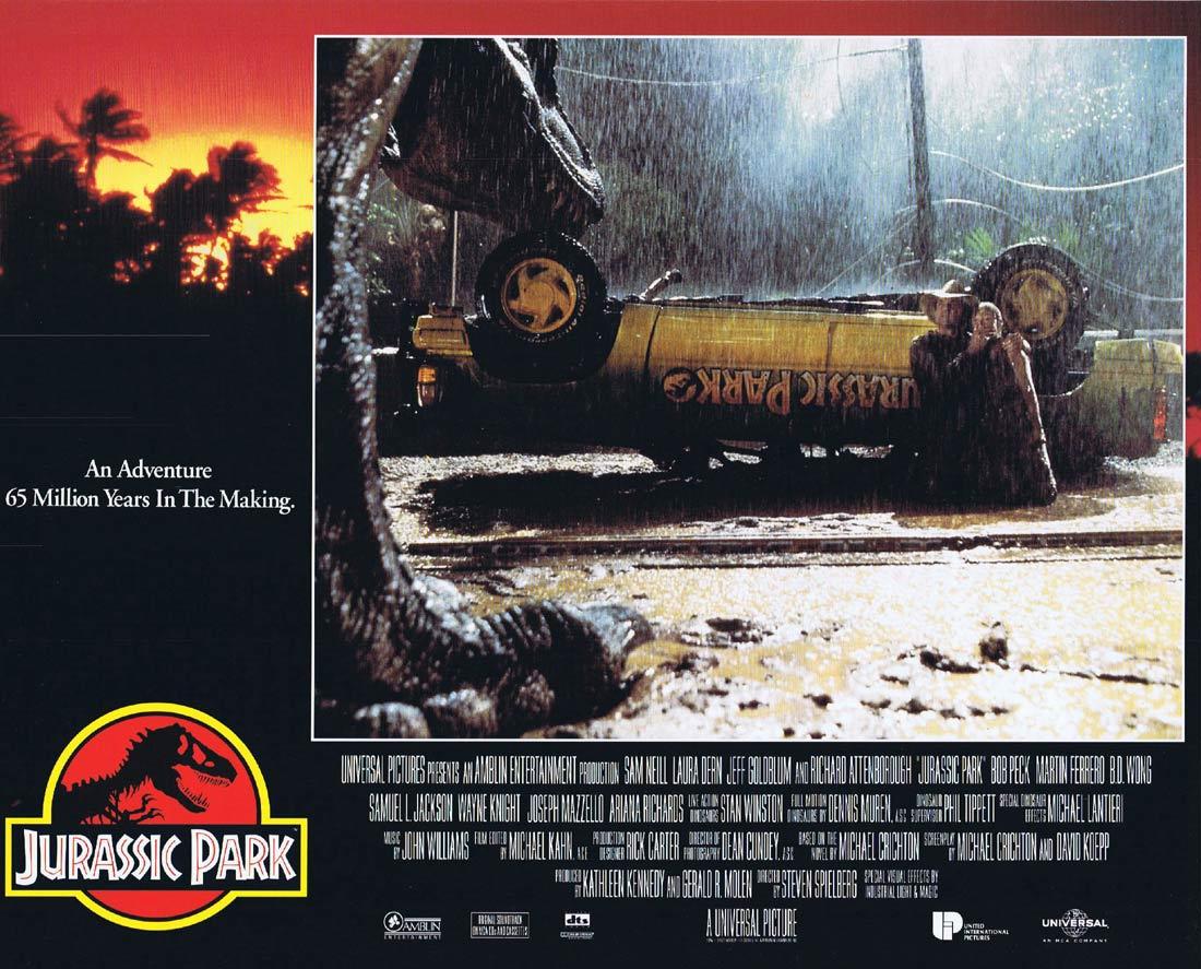 JURASSIC PARK Vintage Movie Lobby Card 3 Richard Attenborough Dinosaurs