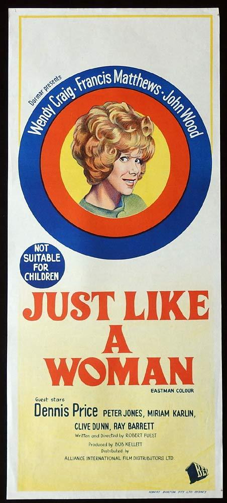 JUST LIKE A WOMAN Original Daybill Movie Poster Wendy Craig Francis Matthews