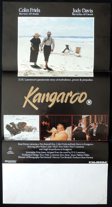 KANGAROO Australian Daybill Movie poster Colin Friels Judy Davis