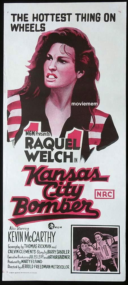 KANSAS CITY BOMBER Original Daybill Movie Poster Raquel Welch Roller Derby