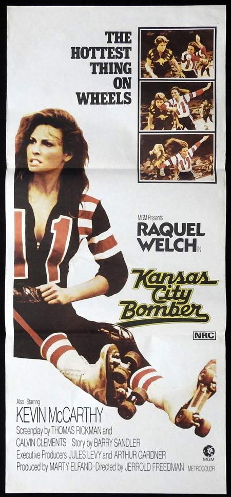 KANSAS CITY BOMBER Daybill Movie Poster Raquel Welch Kevin McCarthy Roller Derby