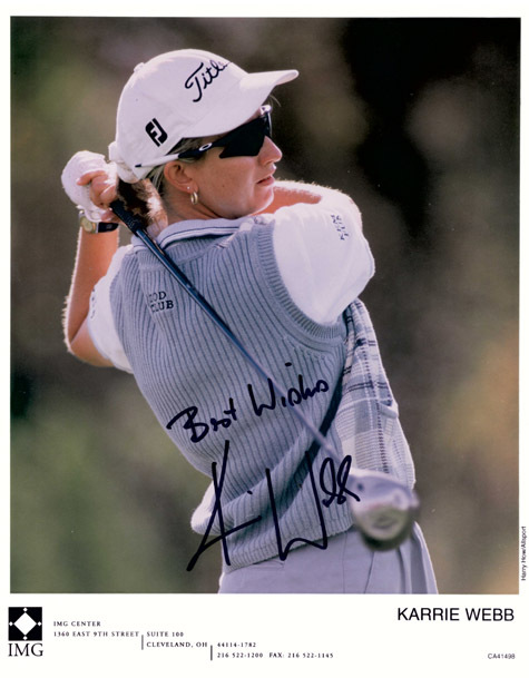 KARRIE WEBB Autograph 8 x 10 Photo Golf