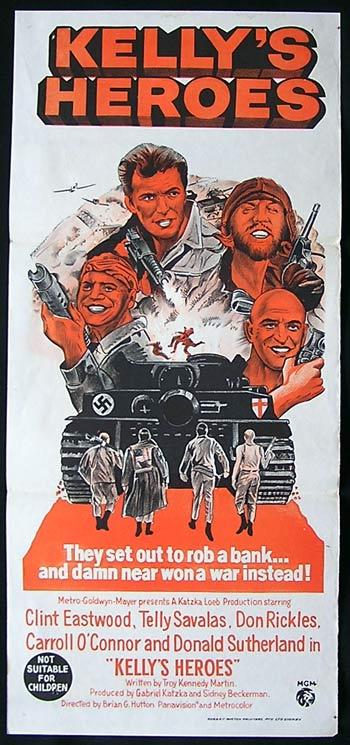 KELLYS HEROES 1970 Clint Eastwood Original Movie Poster