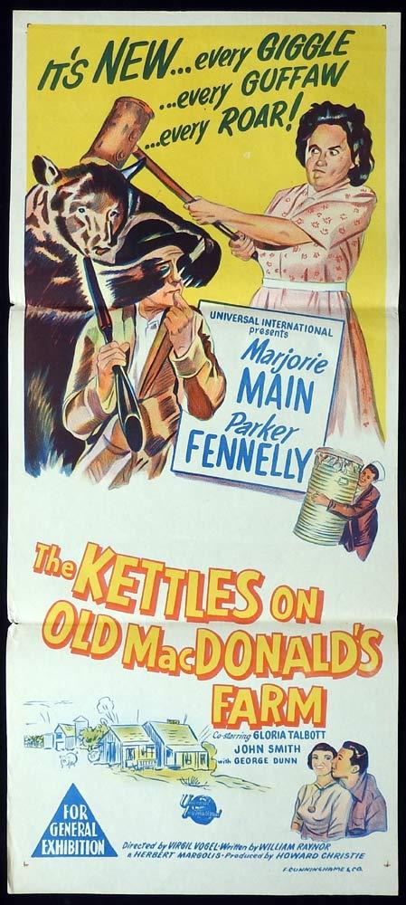 THE KETTLES ON OLD MACDONALDS FARM Original Daybill Movie poster
