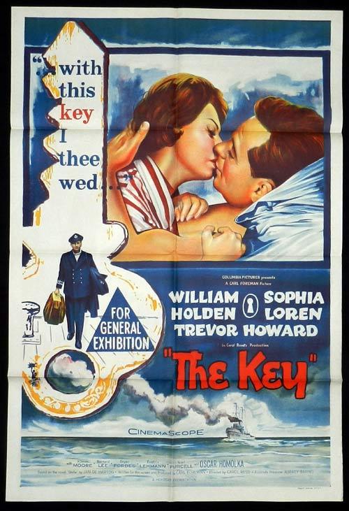 THE KEY One Sheet Movie poster SOPHIA LOREN Trevor Howard