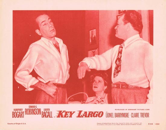 KEY LARGO 1956r Humphrey Bogart Lobby Card 1