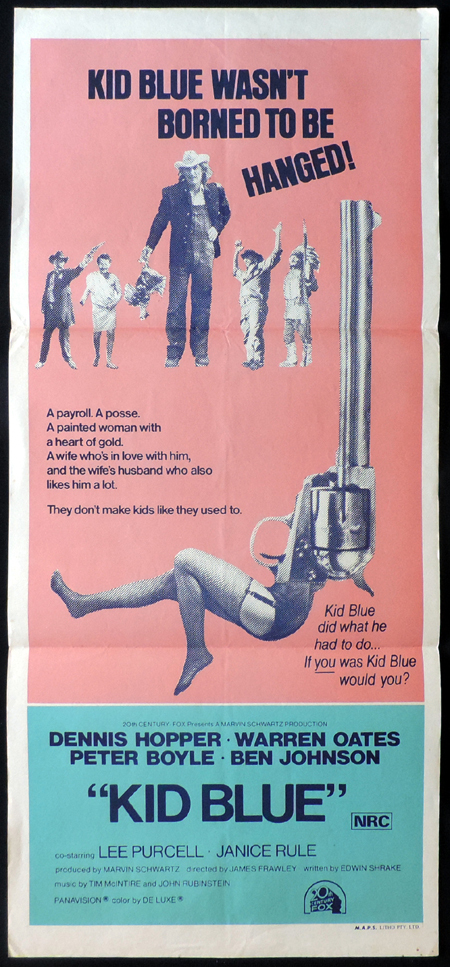 KID BLUE Dennis Hopper Warren Oates ORIGINAL Daybill Movie poster