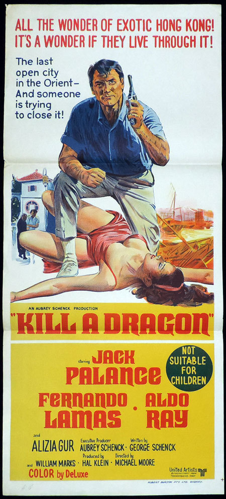 KILL A DRAGON Original Daybill Movie Poster Jack Palance in Exotic Hong Kong
